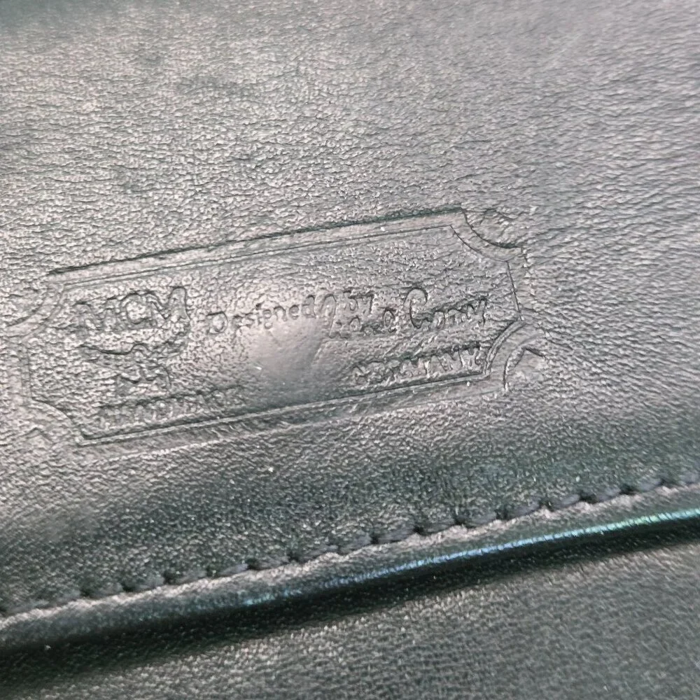 MCM Vintage Visetos Logo Coated/Leather Zip Around Wallet Serial B0635